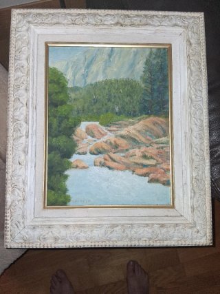 Cuadro Pintura Paisaje Río Galarza