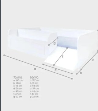 Cama Montessori Blanca con juguetero