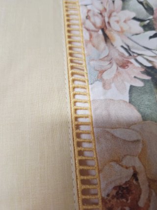 Lençóis 200x200cm floral bege e rosa,  100% algodã