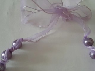 Lote 3 collares perlas y lazo
