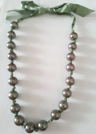 Lote 3 collares perlas y lazo