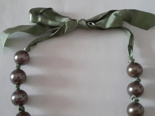 Lote 3 collares perlas y lazo