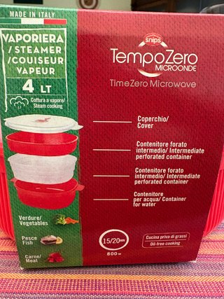 Vaporiera Microonde TempoZero Snip Rossa