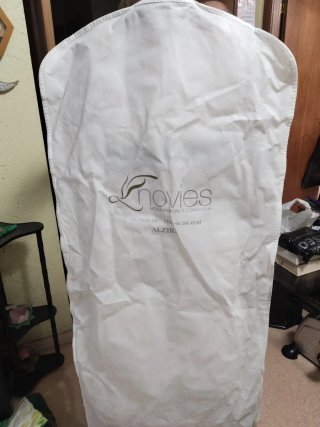 Vestido de comunión niña blanco y beige