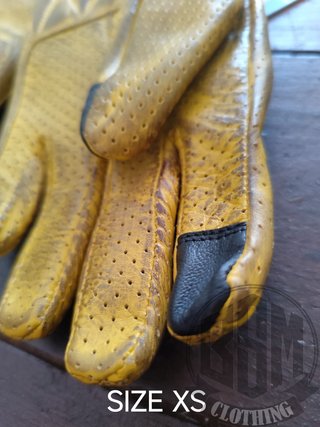 Guanti in pelle gialli taglia XS