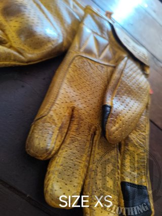 Guanti in pelle gialli taglia XS