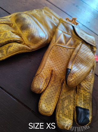 Guanti in pelle gialli taglia XS