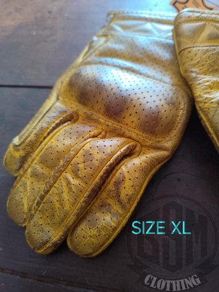 Guanti in pelle dorata taglia XL
