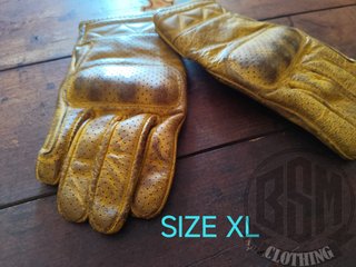 Guanti in pelle dorata taglia XL