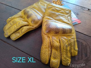 Guanti in pelle dorata taglia XL