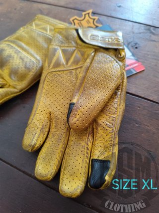 Guanti in pelle dorata taglia XL
