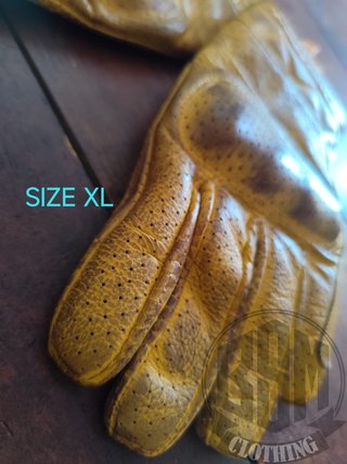 Guanti in pelle dorata taglia XL