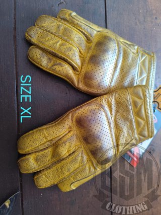 Guanti in pelle dorata taglia XL