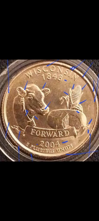 ​Wisconsin 2004-P Gold: Low Leaf + Error Virola (B