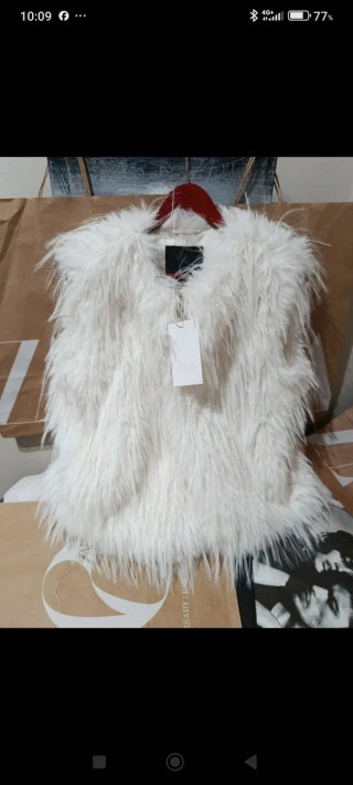 Chaleco pelo Zara Talla Única Blanco