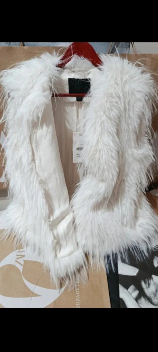 Chaleco pelo Zara Talla Única Blanco