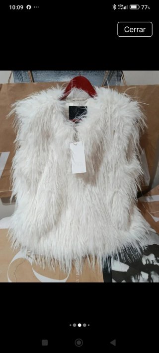 Chaleco pelo Zara Talla Única Blanco