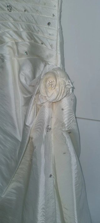 Vestido Novia Blanco Saten Palabra de Honor 44 46