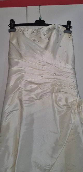 Vestido Novia Blanco Saten Palabra de Honor 44 46