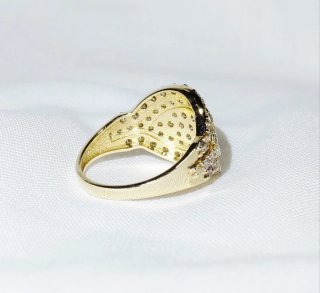 Anillo Oro 14k Diamantes Naturales Alurie Pavé