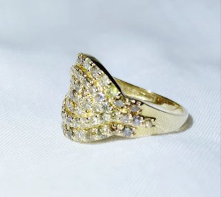 Anillo Oro 14k Diamantes Naturales Alurie Pavé