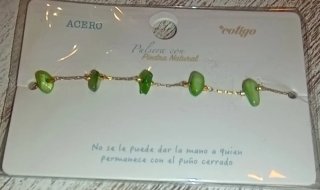Pulsera Acero Cotigo Piedra Natural Verde