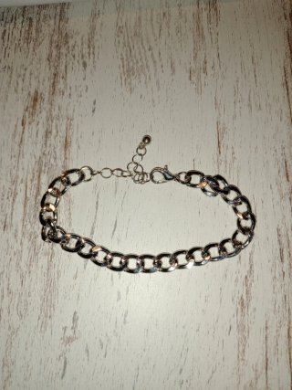 Pulsera de acero eslabones plateada