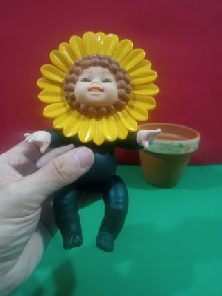 Muñeco niño girasol años 90 decoración