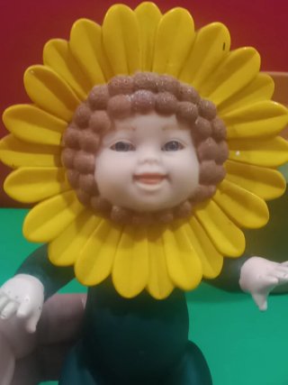 Muñeco niño girasol años 90 decoración