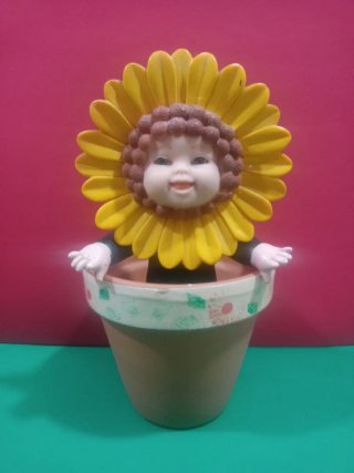 Muñeco niño girasol años 90 decoración