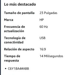 Monitor HP ZR2330w Negro