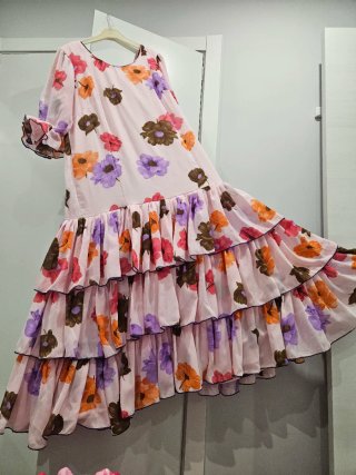 Vestido Flamenca Volantes Estampado Flores