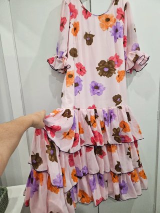 Vestido Flamenca Volantes Estampado Flores