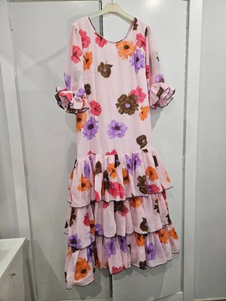 Vestido Flamenca Volantes Estampado Flores