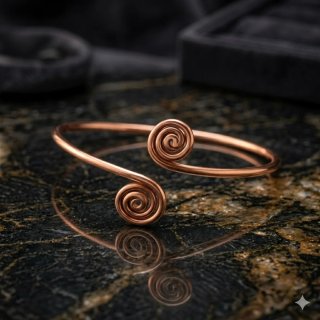 Pulsera Cobre Puro 100% Diseño Espiral