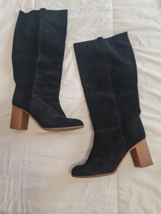 Botas de ante negras tacón