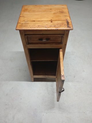 Mesa de noche antigua madera maciza 80x35x35cm