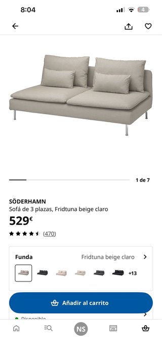 Sofá IKEA SÖDERHAMN beige