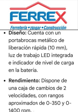 Taladro Percutor Inalámbrico ( Sin Estrenar)