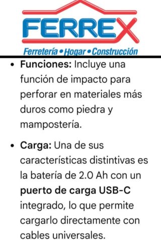Taladro Percutor Inalámbrico ( Sin Estrenar)