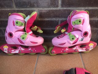 Patines en línea niña Decathlon rosas talla 28-30
