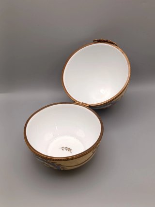 Grande Uovo Limoges Porcellana Dipinto a Mano