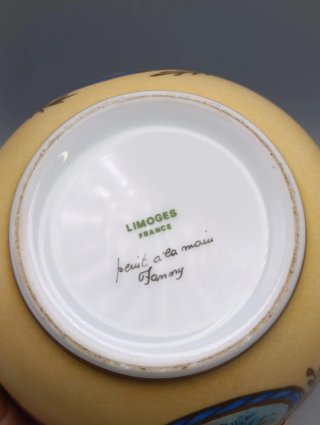 Grande Uovo Limoges Porcellana Dipinto a Mano