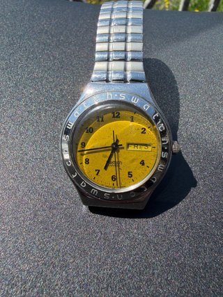 Swatch Irony Big Roasted Vintage Argento Giallo