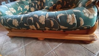 Sofá 2 plazas tela floral madera