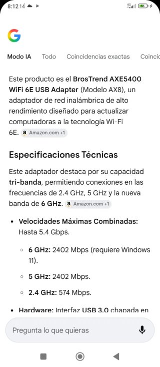 Adaptador WiFi 6E Tri-Band USB BrosTrend
