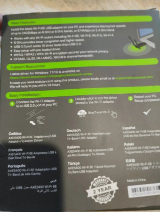 Adaptador WiFi 6E Tri-Band USB BrosTrend