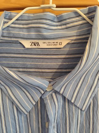Camisa Zara Rayas Azules Talla L