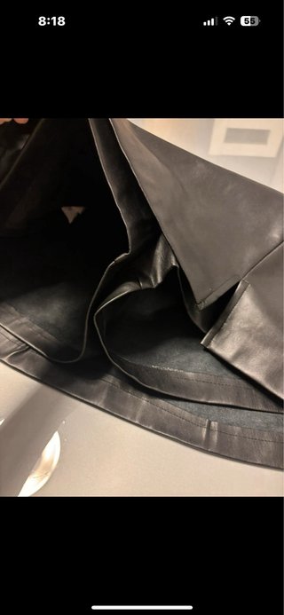 Falda pantalón polipiel Stradivarius negra
