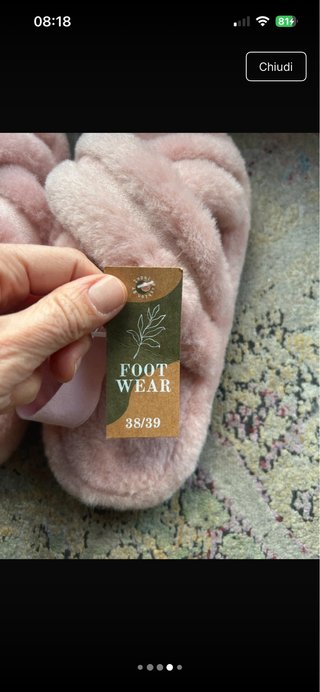 Pantofole casa pelo rosa tg.38/39
